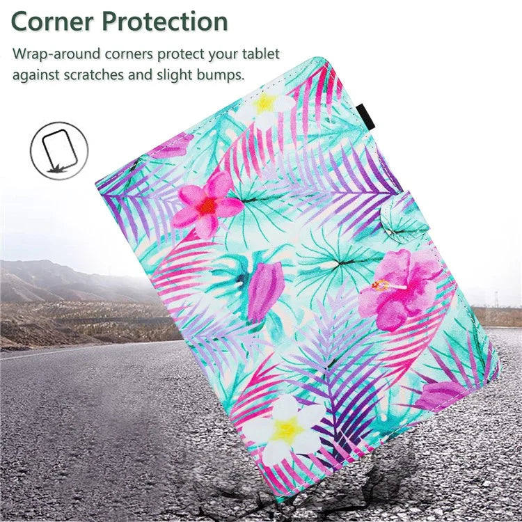 For Lenovo Tab M10 Plus (3rd Gen) Case Pattern Printing Auto Sleep / Wake PU Leather Tablet Cover