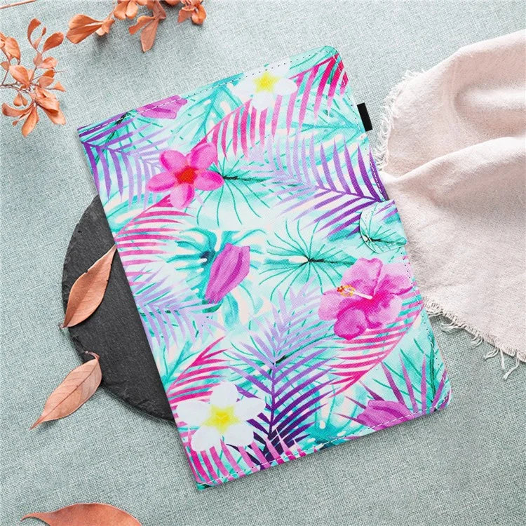 For iPad 10.9 (2022) PU Leather Case Pattern Printed Card Slot Protective Tablet Cover