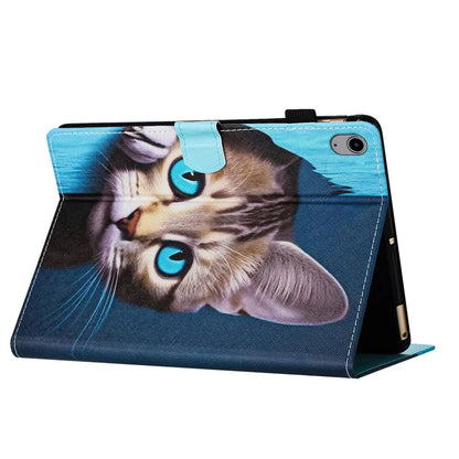 For iPad 10.9 (2022) PU Leather Case Pattern Printed Card Slot Protective Tablet Cover