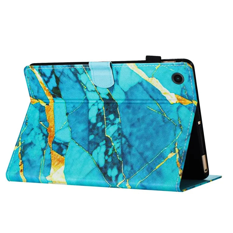For Lenovo M10 Plus X606F Pattern Folio Cover PU Leather Stand Tablet Case