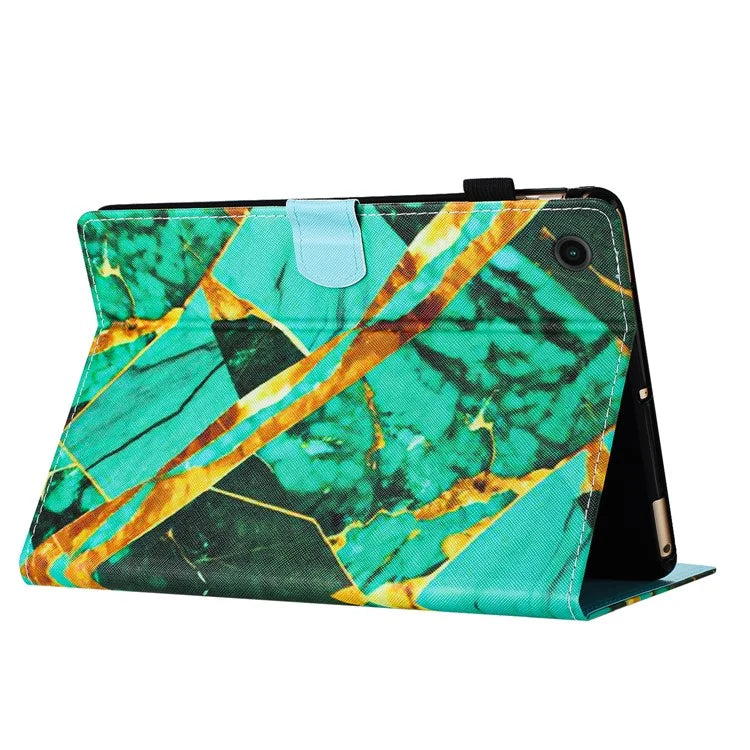 For Lenovo M10 Plus X606F Pattern Folio Cover PU Leather Stand Tablet Case