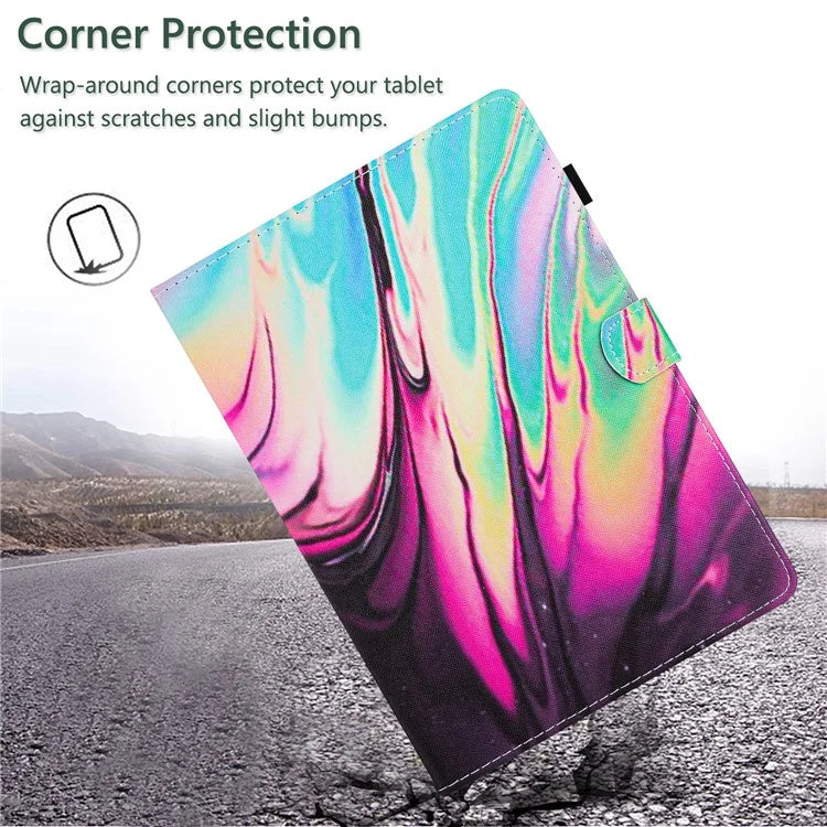 For Lenovo M10 Plus X606F Pattern Folio Cover PU Leather Stand Tablet Case
