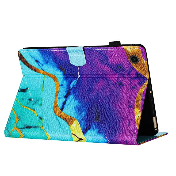 For Lenovo M10 Plus X606F Pattern Folio Cover PU Leather Stand Tablet Case