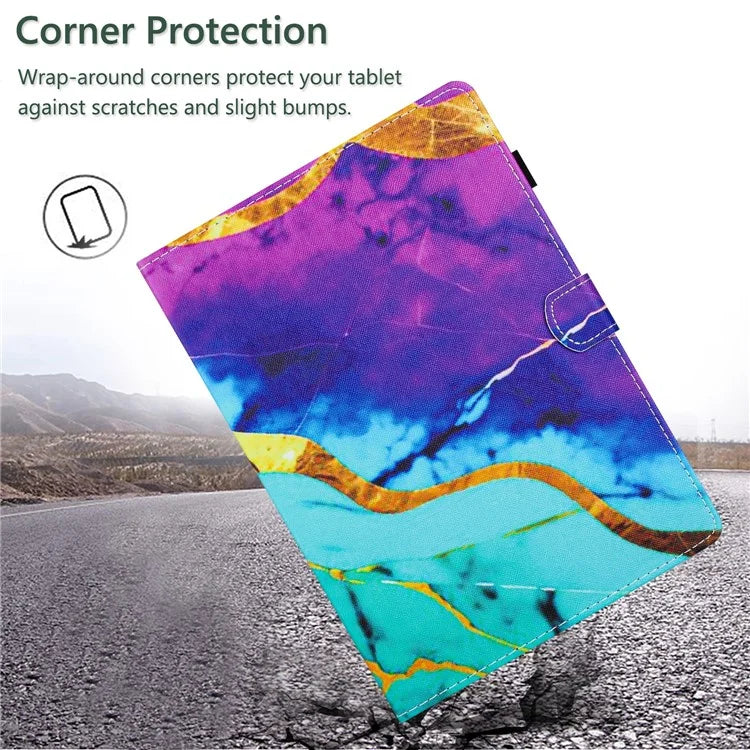 For Lenovo M10 Plus X606F Pattern Folio Cover PU Leather Stand Tablet Case