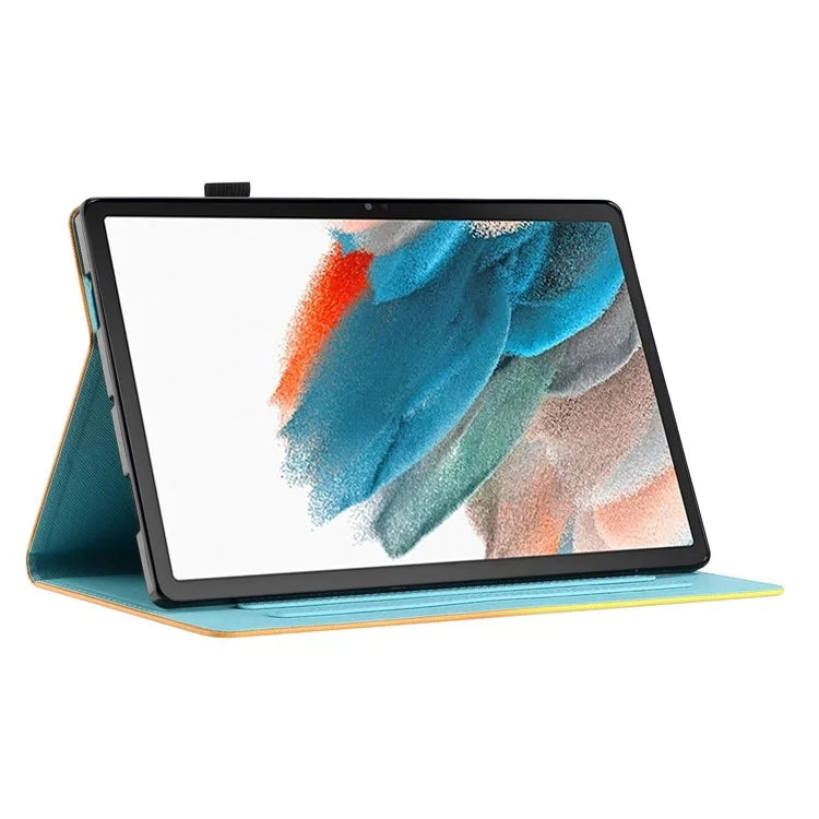 For Samsung Galaxy Tab A9 Protective Cover PU Leather Smart Pattern Tablet Case