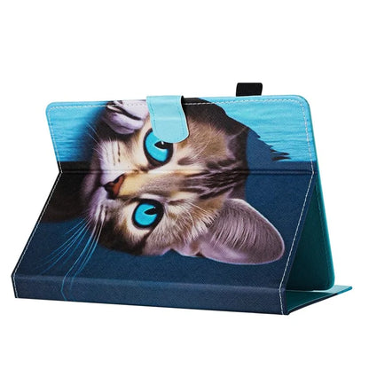 Universal 10-inch Tablet Case Pattern Printed Protective Folio Leather Stand Cover