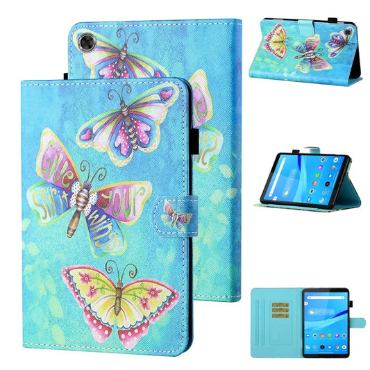 For Samsung Galaxy Tab A9+ Case PU Leather Stand Pattern Tablet Cover