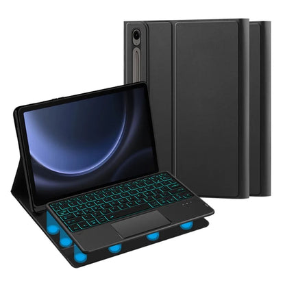 For Samsung Galaxy Tab S9 FE Shockproof Tablet Case, Backlit Bluetooth Keyboard Slim Wireless Keyboard with Touchpad