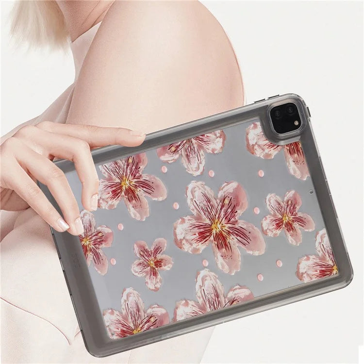 For iPad Pro 11 (2018) / (2020) / (2021) / (2022) Case Flower Pattern Shock Absorption Tablet Cover