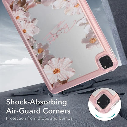 For iPad Pro 11 (2018) / (2020) / (2021) / (2022) Case Flower Pattern Shock Absorption Tablet Cover