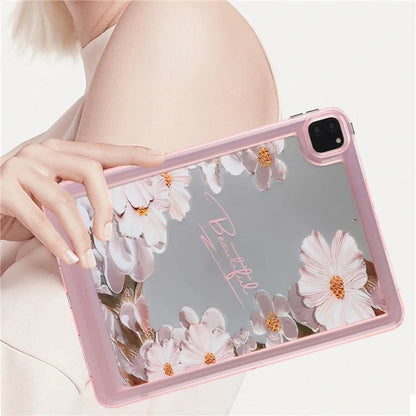 For iPad Pro 11 (2018) / (2020) / (2021) / (2022) Case Flower Pattern Shock Absorption Tablet Cover