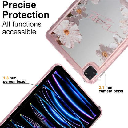 For iPad Pro 11 (2018) / (2020) / (2021) / (2022) Case Flower Pattern Shock Absorption Tablet Cover