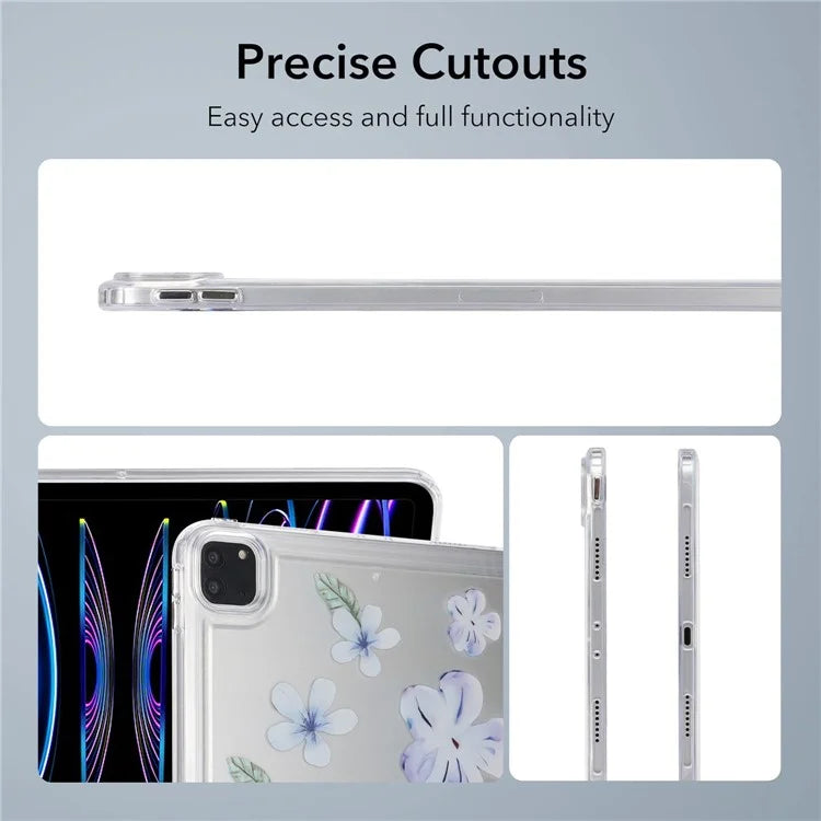 For iPad Pro 11 (2018) / (2020) / (2021) / (2022) Case Flower Pattern Shock Absorption Tablet Cover