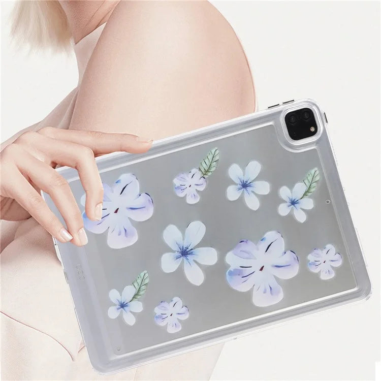 For iPad Pro 11 (2018) / (2020) / (2021) / (2022) Case Flower Pattern Shock Absorption Tablet Cover