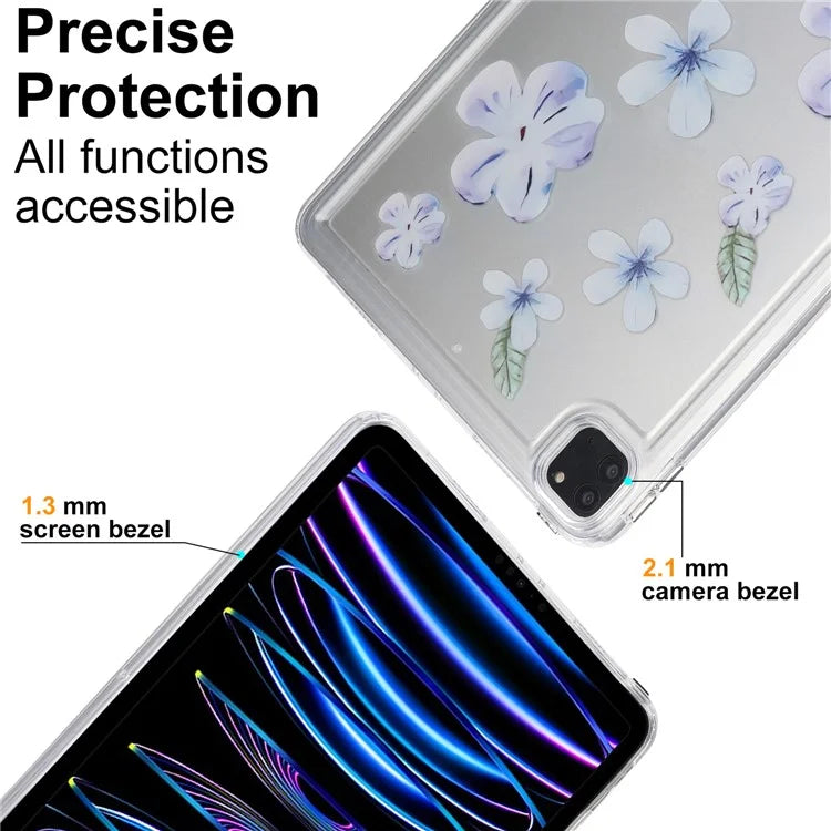 For iPad Pro 11 (2018) / (2020) / (2021) / (2022) Case Flower Pattern Shock Absorption Tablet Cover