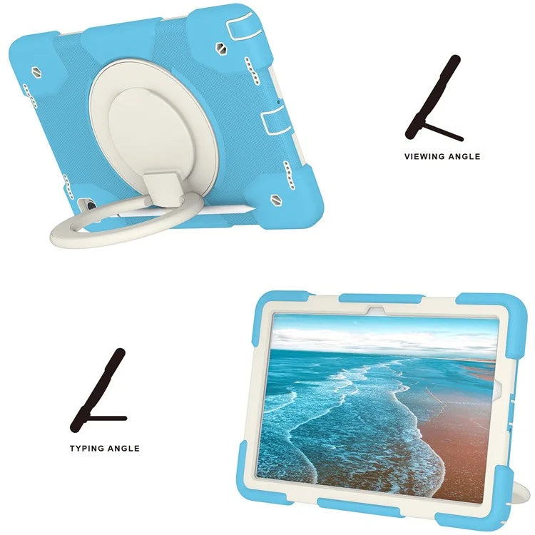 For Samsung Galaxy Tab A9+ Case Scratch-proof PC+Silicone Tablet Cover with Ring Kickstand