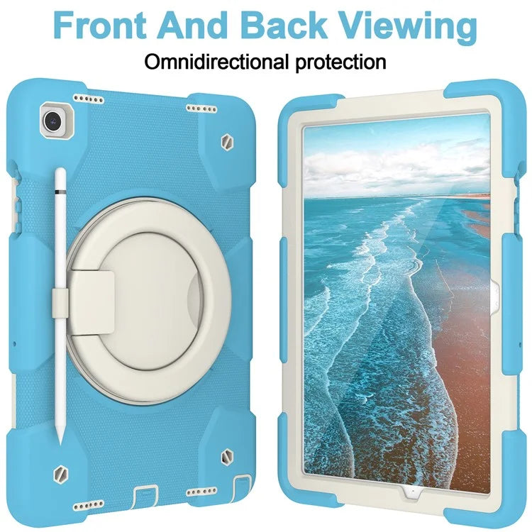 For Samsung Galaxy Tab A9+ Case Scratch-proof PC+Silicone Tablet Cover with Ring Kickstand