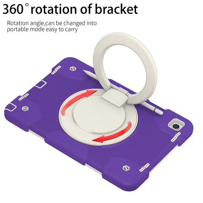 For Samsung Galaxy Tab A9+ Case Scratch-proof PC+Silicone Tablet Cover with Ring Kickstand