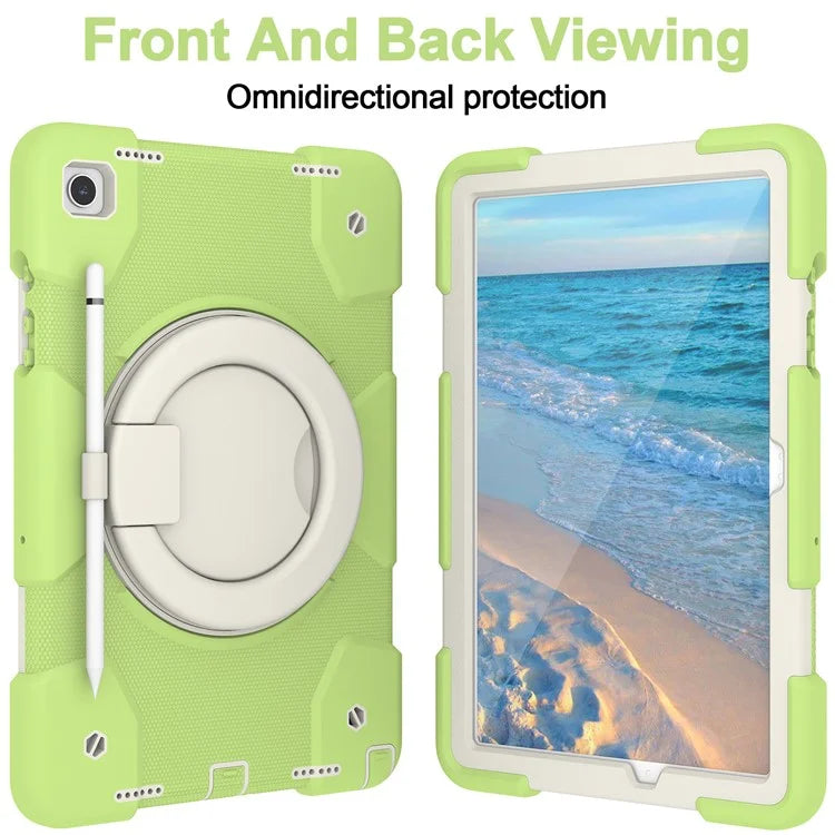 For Samsung Galaxy Tab A9+ Case Scratch-proof PC+Silicone Tablet Cover with Ring Kickstand