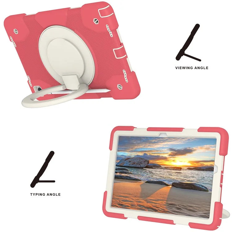 For Samsung Galaxy Tab A9+ Case Scratch-proof PC+Silicone Tablet Cover with Ring Kickstand