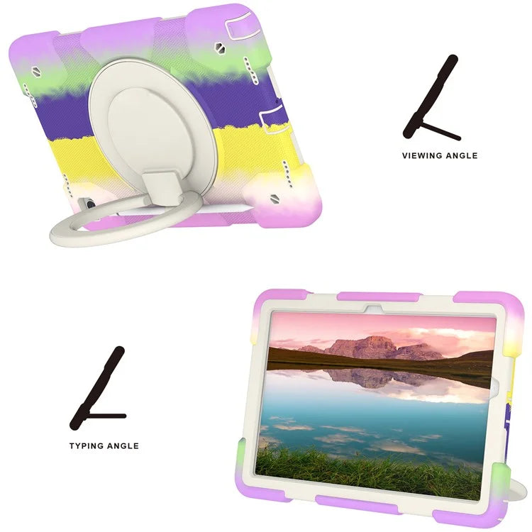For Samsung Galaxy Tab A9+ Tablet Case PC+Silicone Rotatable Kickstand Protective Cover