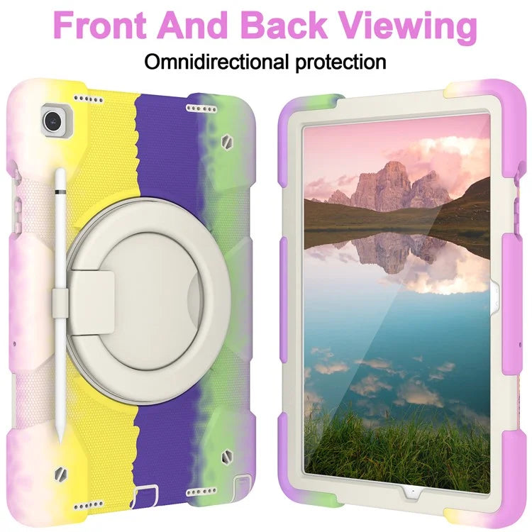 For Samsung Galaxy Tab A9+ Tablet Case PC+Silicone Rotatable Kickstand Protective Cover