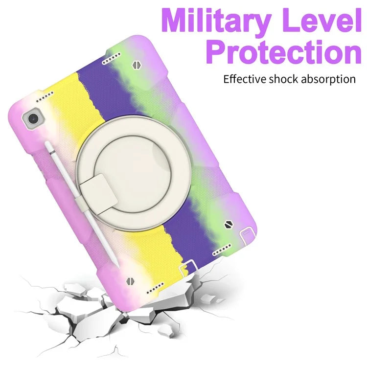 For Samsung Galaxy Tab A9+ Tablet Case PC+Silicone Rotatable Kickstand Protective Cover
