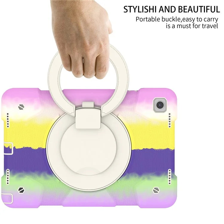 For Samsung Galaxy Tab A9+ Tablet Case PC+Silicone Rotatable Kickstand Protective Cover
