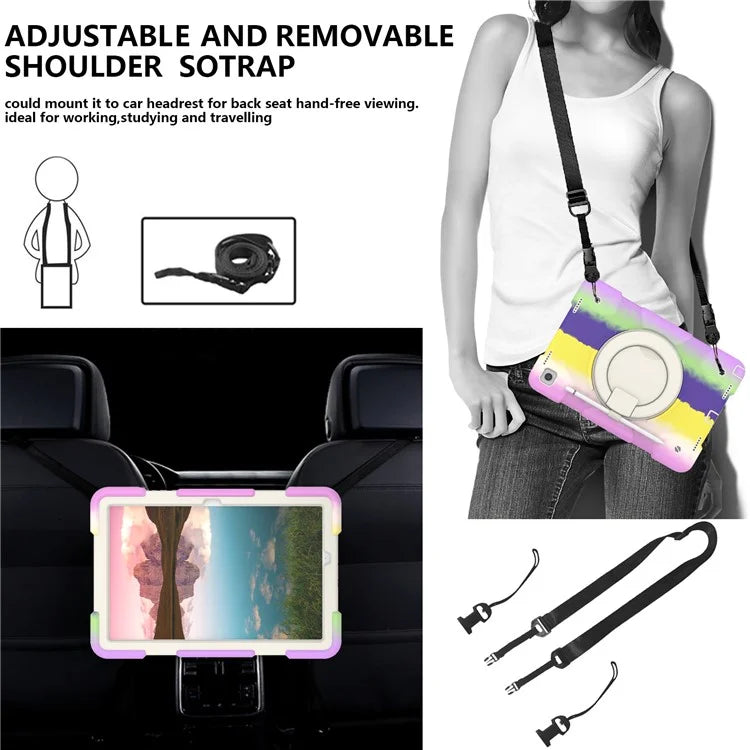 For Samsung Galaxy Tab A9+ Tablet Case PC+Silicone Rotatable Kickstand Protective Cover