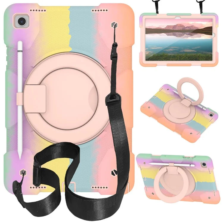For Samsung Galaxy Tab A9+ Tablet Case PC+Silicone Rotatable Kickstand Protective Cover
