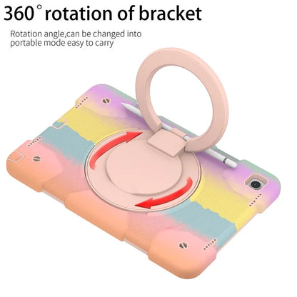 For Samsung Galaxy Tab A9+ Tablet Case PC+Silicone Rotatable Kickstand Protective Cover