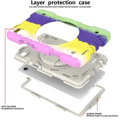 Tablet Cases for Samsung Galaxy Tab A9 Shell PC+Silicone Protective Case with Shoulder Strap
