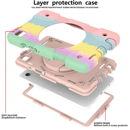 Tablet Cases for Samsung Galaxy Tab A9 Shell PC+Silicone Protective Case with Shoulder Strap