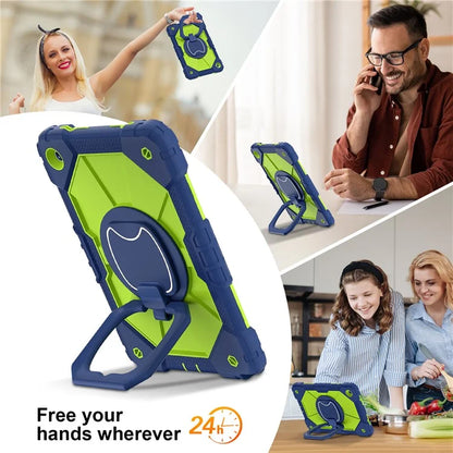For Samsung Galaxy Tab A9+ Rugged Case Handle Kickstand Tablet Cover with Shoulder Strap