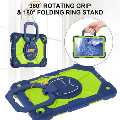 For Samsung Galaxy Tab A9+ Rugged Case Handle Kickstand Tablet Cover with Shoulder Strap