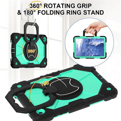 For Samsung Galaxy Tab A9+ Rugged Case Handle Kickstand Tablet Cover with Shoulder Strap