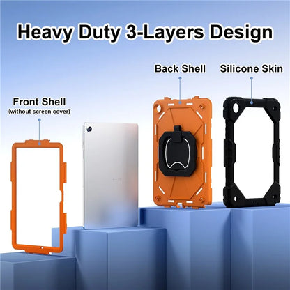 For Samsung Galaxy Tab A9+ Rugged Case Handle Kickstand Tablet Cover with Shoulder Strap