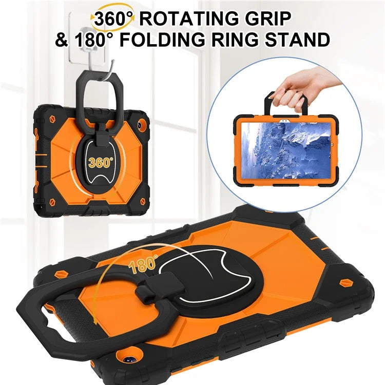 For Samsung Galaxy Tab A9+ Rugged Case Handle Kickstand Tablet Cover with Shoulder Strap