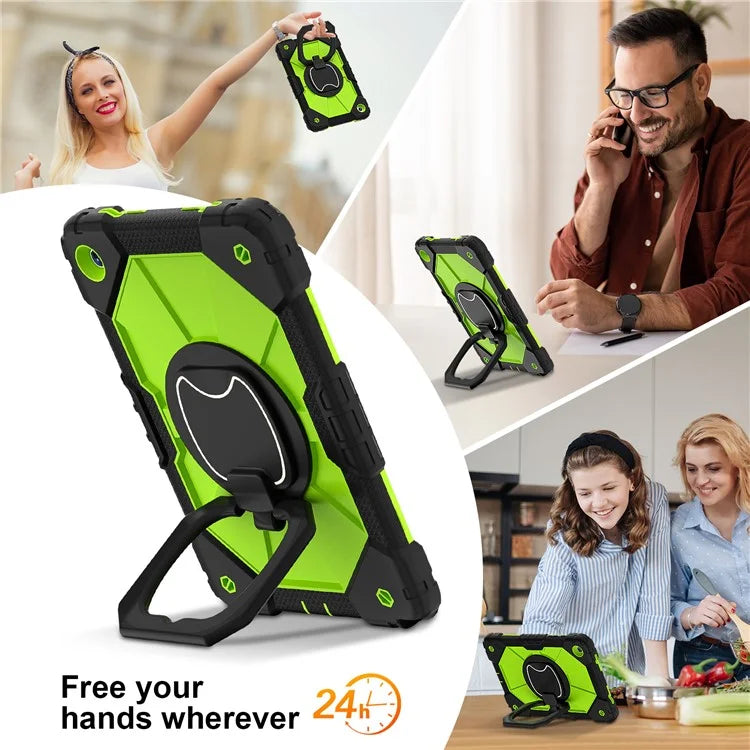 For Samsung Galaxy Tab A9+ Rugged Case Handle Kickstand Tablet Cover with Shoulder Strap