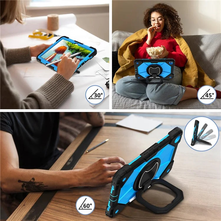 For Samsung Galaxy Tab A9+ Rugged Case Handle Kickstand Tablet Cover with Shoulder Strap
