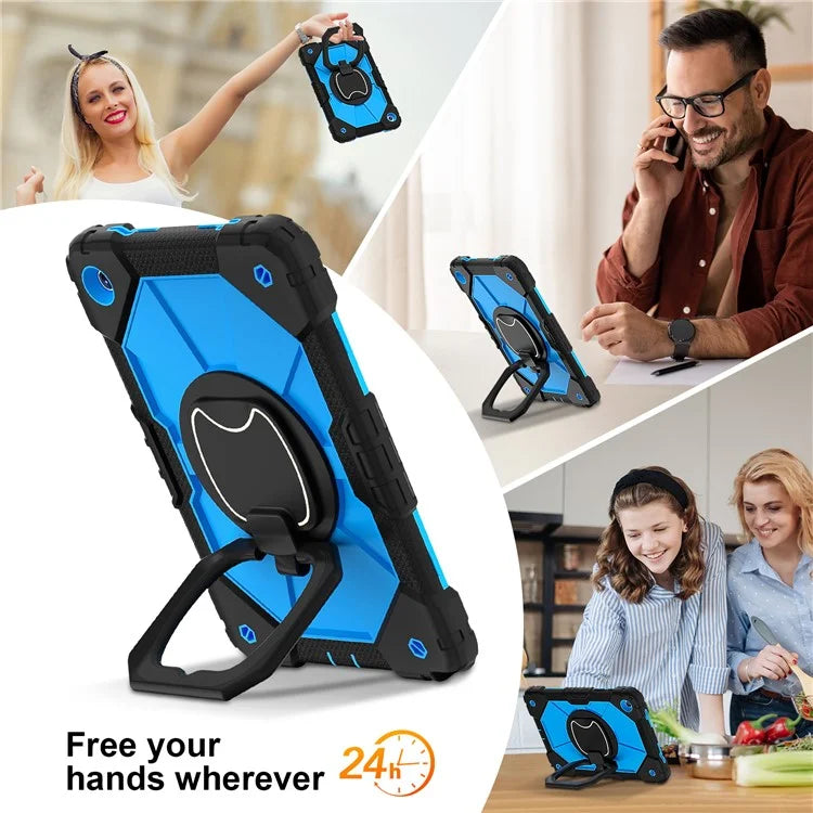 For Samsung Galaxy Tab A9+ Rugged Case Handle Kickstand Tablet Cover with Shoulder Strap