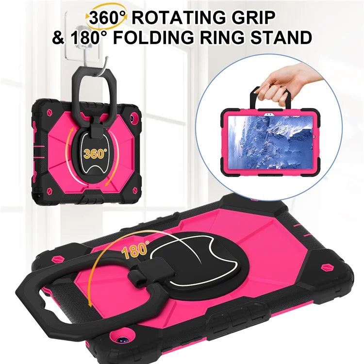 For Samsung Galaxy Tab A9+ Rugged Case Handle Kickstand Tablet Cover with Shoulder Strap
