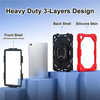 For Samsung Galaxy Tab A9+ Rugged Case Handle Kickstand Tablet Cover with Shoulder Strap