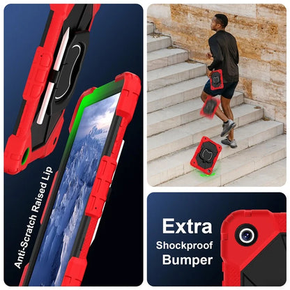 For Samsung Galaxy Tab A9+ Rugged Case Handle Kickstand Tablet Cover with Shoulder Strap