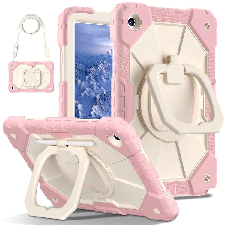 For Samsung Galaxy Tab A9+ Rugged Case Handle Kickstand Tablet Cover with Shoulder Strap
