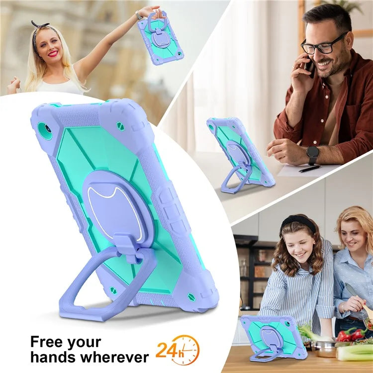 For Samsung Galaxy Tab A9+ Rugged Case Handle Kickstand Tablet Cover with Shoulder Strap