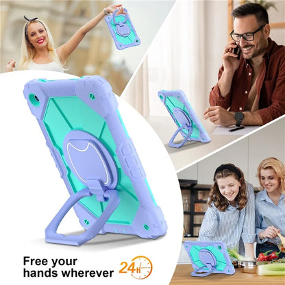For Samsung Galaxy Tab A9+ Rugged Case Handle Kickstand Tablet Cover with Shoulder Strap