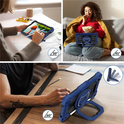 For Samsung Galaxy Tab A9 Kickstand Case PC+Silicone Tablet Cover with Shoulder Strap