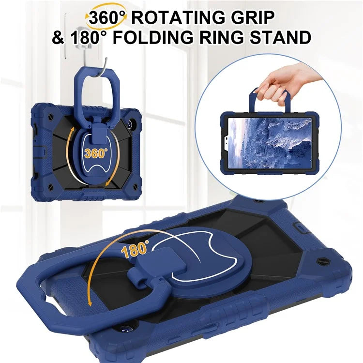 For Samsung Galaxy Tab A9 Kickstand Case PC+Silicone Tablet Cover with Shoulder Strap