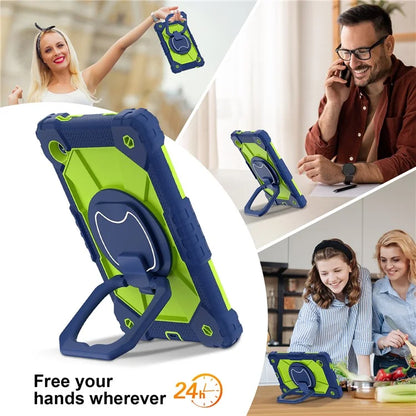 For Samsung Galaxy Tab A9 Kickstand Case PC+Silicone Tablet Cover with Shoulder Strap